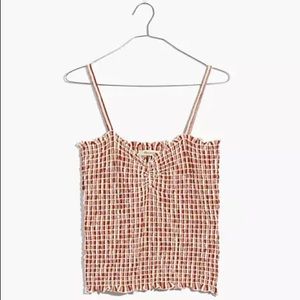 Madewell Superlight Jacquard Smocked Top
